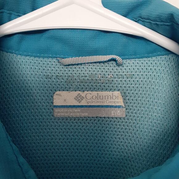 Columbia Omni Shade Womens Button Up Shirt L Blue Short Sleeve Vented - Picture 4 of 9